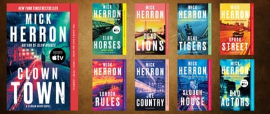 Covers of all nine Slough House novels