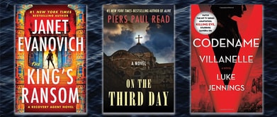 Covers of 'The King's Ransom', 'On the Third Day', and 'Codename Villanelle'.