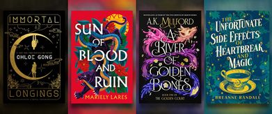 Collage of upcoming romantasy novels