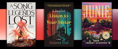 covers include 'junie' and 'listen to your sister' in a collage of book covers