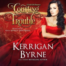 Woman with dark hair in a red gown on the cover of Courting Trouble